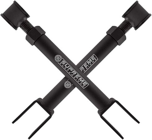 Supreme Suspensions - Upper Control Arms for 1984-2001 Jeep Cherokee XJ Adjustable 0-8 Inch Max Steel Front Upper Control Arms 2WD 4WD >>> Can Cooler Included with Purchase in Saudi Arabia