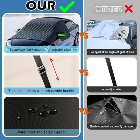 Car Windshield Cover for Ice and Snow for GMC Canyon Crew Cab 2023-2026, Car Windshield Cover Heavy-Duty Snow-Proof, Frost and Hail Protection Sunshade in Saudi Arabia