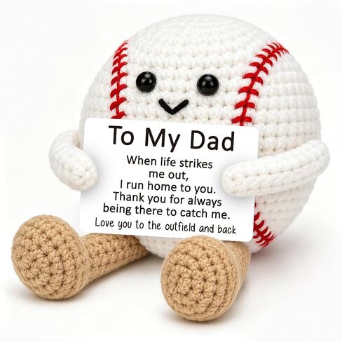 Agantree art for Dad for Dad from Son Daughter Handmade Crochet Handmade Baseball Gift Decoration for Home Desk Birthday I Love You for Stepdad Papa Dads Gift Idea for Men in Saudi Arabia