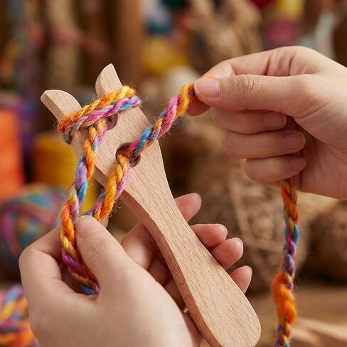 Shimmeroo 2PCS Lucet Fork, Wooden Knitting Fork Weaving Tools for Bracelet Necklace Braided DIY Projects Eye Weaving Needles Kit in Saudi Arabia