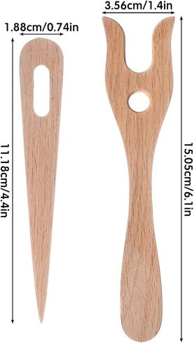 Shimmeroo 2PCS Lucet Fork, Wooden Knitting Fork Weaving Tools for Bracelet Necklace Braided DIY Projects Eye Weaving Needles Kit in Saudi Arabia