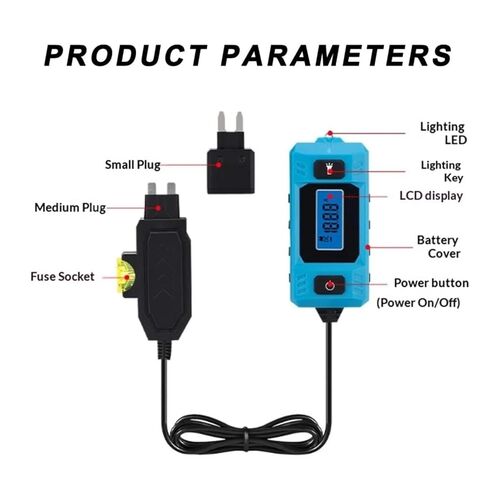 Automotive Circuit Fault Probe Tester Kit, High-Precision Current Tester 20A 48v Electric Car Fuse Tester Automotive for Road Test Tools Built-in Front Light with Blue Backlit LCD Screen (KIT A) in Saudi Arabia