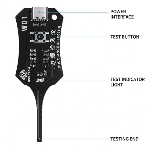 Inductance Tester Motherboard Coil Detector, High Sensitivity Electromagnetic Induction Tool for PC & Smartphone Repair, Type-C Powered Quick Fault Check Diagnostic Tool 2PCS in Kuwait