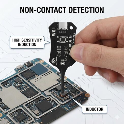 Inductance Tester Motherboard Coil Detector, High Sensitivity Electromagnetic Induction Tool for PC & Smartphone Repair, Type-C Powered Quick Fault Check Diagnostic Tool 2PCS in Kuwait