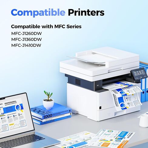خراطيش حبر LC501 لطابعة Brother MFC-J1360DW بديلة لخراطيش حبر Brother LC501 LC501XL LC 501 تعمل لطابعة MFC-J1360DW MFC-J1410DW MFC-J1260W باللون الأسود واللون، 4 عبوات in Kuwait