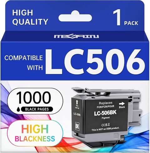 MEGAIN LC506XL Ink Cartridges High Yield Replacement for Brother LC506 LC506XL LC506XXL LC 506 Ink Cartridges with INKvestment MFC-J4355DW MFC-J4555DW MFC-J4557DW, 2500 Pages (1 Black) in Kuwait