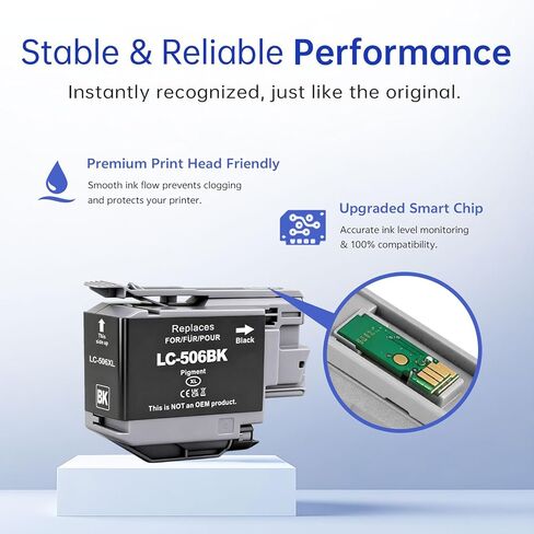 MEGAIN LC506XL Ink Cartridges High Yield Replacement for Brother LC506 LC506XL LC506XXL LC 506 Ink Cartridges with INKvestment MFC-J4355DW MFC-J4555DW MFC-J4557DW, 2500 Pages (1 Black) in Kuwait
