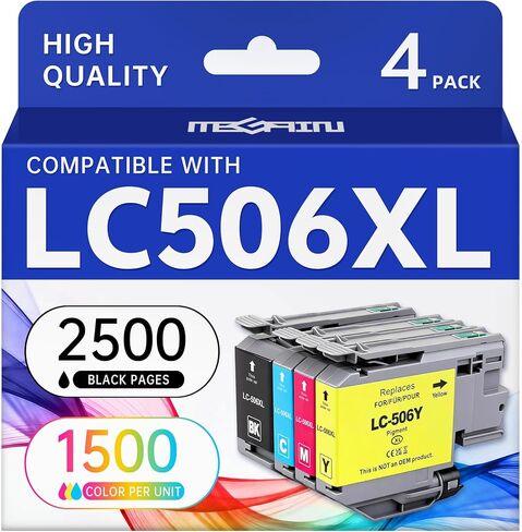 MEGAIN LC506XL Ink Cartridges High Yield Replacement for Brother LC506 LC506XL LC506XXL LC 506 Ink Cartridges with INKvestment MFC-J4355DW MFC-J4555DW MFC-J4557DW, 2500 Pages (1 Black) in Kuwait