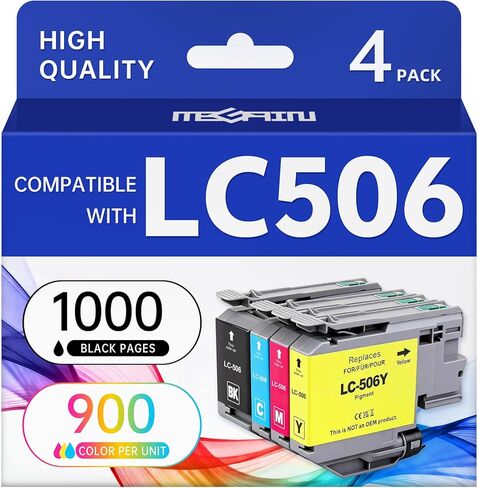 MEGAIN LC506XL Ink Cartridges High Yield Replacement for Brother LC506 LC506XL LC506XXL LC 506 Ink Cartridges with INKvestment MFC-J4355DW MFC-J4555DW MFC-J4557DW, 2500 Pages (1 Black) in Kuwait