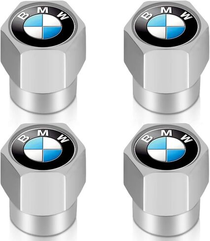 Metal Tire Valve Stem Caps, Silver 4 Pack Air Dust Proof Wheel Valve Covers Compatible with BMW X1 X3 X5 X6 Z4 M3 M5 3 5 7 Series, Car Exterior Accessories in Kuwait