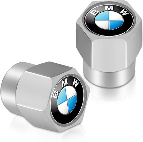 Metal Tire Valve Stem Caps, Silver 4 Pack Air Dust Proof Wheel Valve Covers Compatible with BMW X1 X3 X5 X6 Z4 M3 M5 3 5 7 Series, Car Exterior Accessories in Kuwait