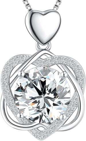 Moissanite Heart Necklace for Women - Engraved 'I Love You' Gift for Wife Girlfriend Mom, 1-3 Carat D Color VVS1 Diamond Pendant, 925 Sterling Silver with White Gold Plating, 18+2" Silver Chain, Anniversary or Birthday Wedding Gift in Saudi Arabia