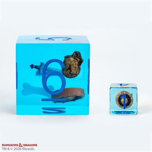 Fanroll Gelatinous Cube Sharp-Edged Mega D6 - D&D Dungeons & Dragons with Inclusions! Jumbo 40mm Sized die for Your Tabletop Games in Saudi Arabia