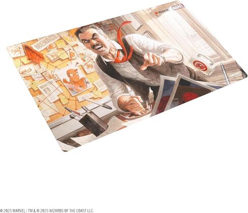 Gamegenic Magic: The Gathering Marvel’s Spider-Man J. Jonah Jameson Prime PLAYMAT - سجادة لعب ممتازة مقاس 61 × 35 سم مع بطانة وظهر مضاد للانزلاق وخياطة مسطحة، ملحق MTG الرسمي in Kuwait