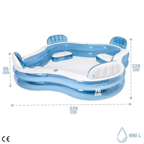 Intex 56475EP Swim Center Family Lounge Inflatable Pool, 90" X 90" X 26", for Ages 3+ in Kuwait