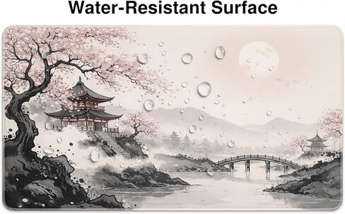 Japanese Desk Mat Mouse Pad, XL Extended Pink Cherry Blossom Large Mouse Pad, 31.5x15.7 Inch Desk Protector for Keyboard and Mouse, Waterproof Gaming Desk Pad with Non-Slip Rubber Base for Home Office in Saudi Arabia