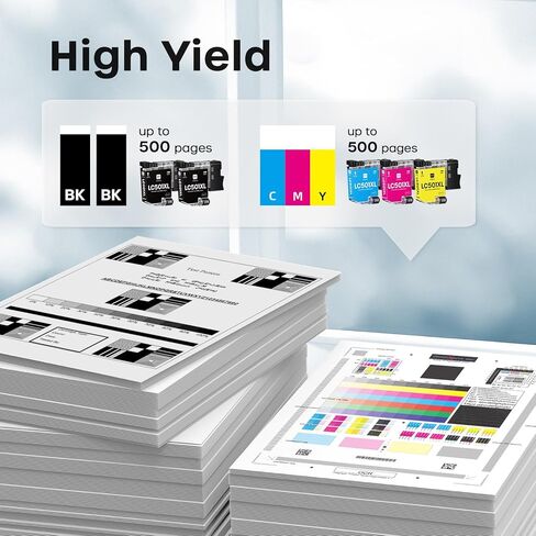LC501XL LC501 XL Ink Cartridge 5 Pack Compatible for Brother LC501 XL LC501 XL Ink Cartridges for Brother MFC-J1260W MFC-J1360DW MFC-J1410DW Printer (2 Black, 1 Cyan, 1 Magenta, 1 Yellow) in Saudi Arabia