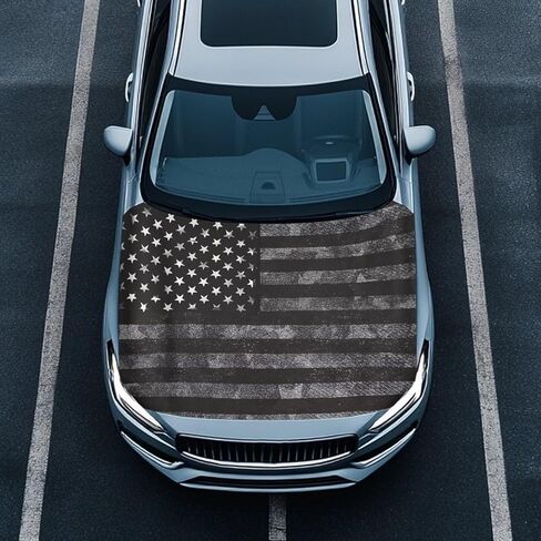 Car Hood Cover American Flag Print Car Hood Protector Waterproof Universal Automotive Exterior Accessories 4th of July Patriotic Decorations for Most Vehicles Sedans Trucks SUVs Pickup in Saudi Arabia