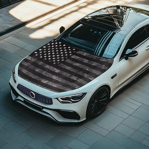 Car Hood Cover American Flag Print Car Hood Protector Waterproof Universal Automotive Exterior Accessories 4th of July Patriotic Decorations for Most Vehicles Sedans Trucks SUVs Pickup in Saudi Arabia