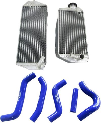 Alumimum Radiator + Silicone hose for Suzuki RMZ450 RMZ 450 2007 07 (Blue) in Saudi Arabia