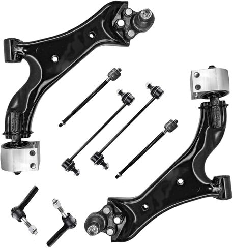 POWERGEAR 8Pcs Front Lower Control Arm With Ball Joint Sway Bar Inner & Outer Tie Rods Suspension Kit Compatible With 2010 2011-2017 Chevrolet Equinox, 2010-2017 GMC Terrain in Kuwait