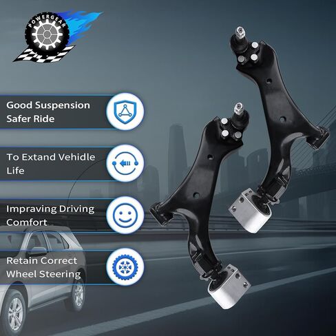 POWERGEAR 8Pcs Front Lower Control Arm With Ball Joint Sway Bar Inner & Outer Tie Rods Suspension Kit Compatible With 2010 2011-2017 Chevrolet Equinox, 2010-2017 GMC Terrain in Kuwait