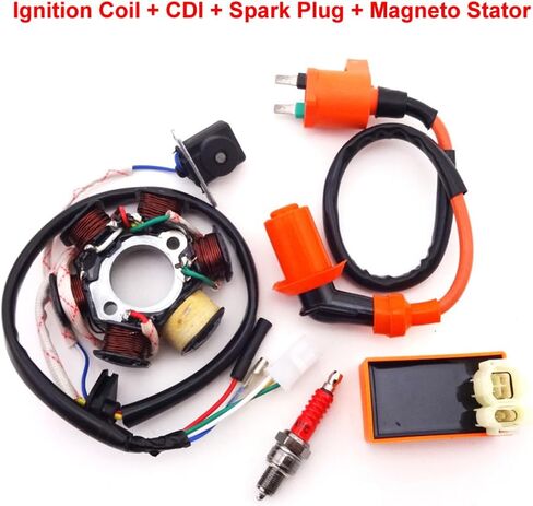 6 Poles Magneto Stator Racing Ignition Coil 6 Pins AC CDI Box A7TC Spark Plug for Chinese GY6 49cc 50cc Engine Moped Scooter in Saudi Arabia