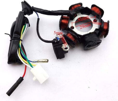6 Poles Magneto Stator Racing Ignition Coil 6 Pins AC CDI Box A7TC Spark Plug for Chinese GY6 49cc 50cc Engine Moped Scooter in Saudi Arabia