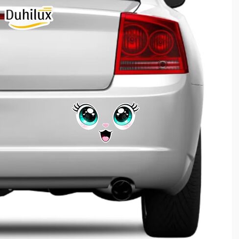 Cute Eyes Sticker 5 inch, Cool Cartoon Eyes Car Decal, Vinyl face Decals for Flower pots, Waterproof Vinyl Decal for Car, Trucks, Laptops in Saudi Arabia