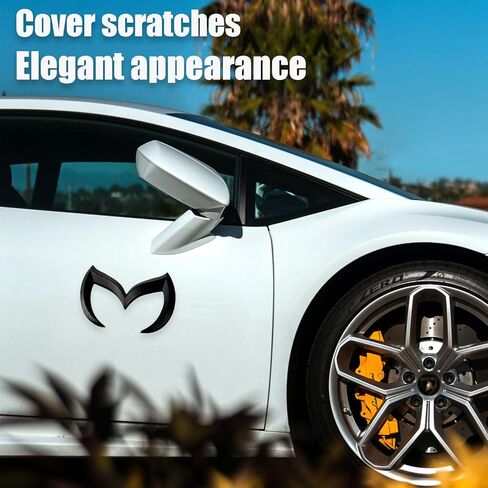 1 Pc Metal Evil 'M' Rear Trunk Badge Decal Emblem Glossy, Rear Trunk Evil M Emblem Logo Decor Badge Decal, Compatible with Mazda 3 6 CX MX Miata (Black) in Kuwait