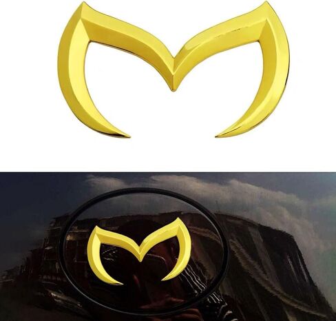 1 Pc Metal Evil 'M' Rear Trunk Badge Decal Emblem Glossy, Rear Trunk Evil M Emblem Logo Decor Badge Decal, Compatible with Mazda 3 6 CX MX Miata (Black) in Kuwait