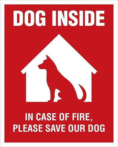 WSQ 2-Pack Dog Inside Vinyl Sticker Decal - 4x5 Inches - Dog Alert Safety Window Sign for Car Truck SUV Van Window Bumper Wall Laptop Tablet Cup Tumbler and Any Smooth Surface in Kuwait