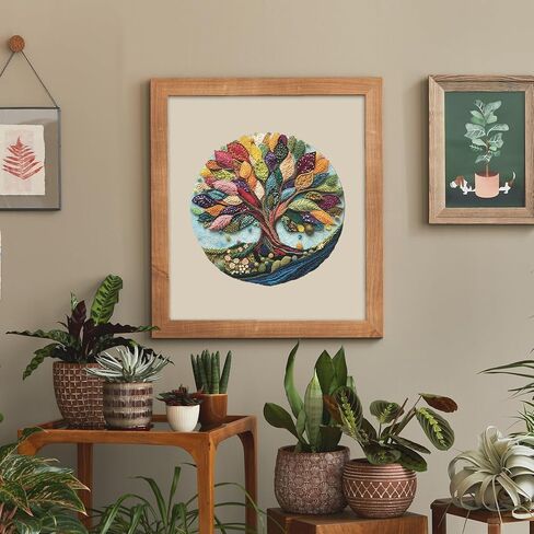 Jigfoxy Wooden Puzzles for Adults, Fibrous Tree of Life Wood Puzzles Adult, Unique Animal Shape Wooden Jigsaw Puzzles for Adults, Birthday Gifts for Puzzle Lovers, Family(M-11.4 * 11.4in-200pcs) in Kuwait