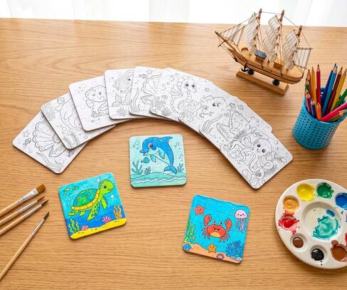 28pcs Under the Sea Party Favors – Ocean Animal Jigsaw Puzzle DIY Coloring Crafts for Summer Beach Activities in Kuwait