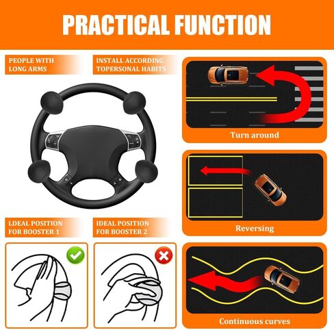 Steering Wheel Spinner, 360° Rotation Steering Wheel Spinner Knob, Non-Slip Silicone ABS Steering Wheel Knob with Metal Bearings, Car Power Handle Rotation Tractor Accessories for Cars, Trucks, Boats in Saudi Arabia