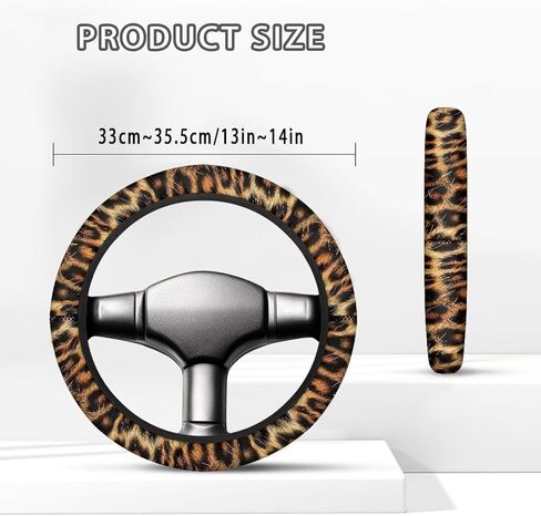غطاء عجلة القيادة لعربة الجولف من GIFTPUZZ - طباعة الفهد من البوليستر الفاخر غير القابل للانزلاق، واقي عجلة القيادة لعربة الجولف سريع الخطى in Kuwait