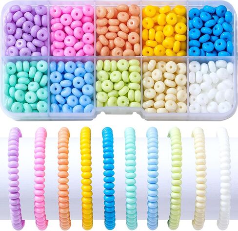 800Pcs Abacus Glass Beads for Woman Bracelet Crystal Glass Charm Rondelle Spacer Beads DIY Craft Jewelry Making 3x6mm (MCR) in Saudi Arabia