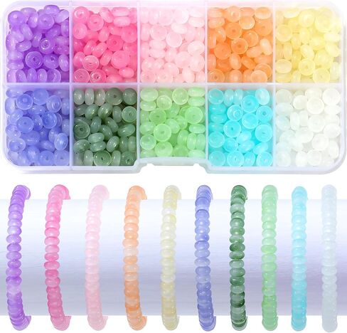 800Pcs Abacus Glass Beads for Woman Bracelet Crystal Glass Charm Rondelle Spacer Beads DIY Craft Jewelry Making 3x6mm (MCR) in Saudi Arabia