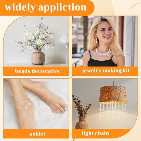 CHRORINE 2000PCS Crystals Glass Beads for Jewelry Making 13 Styles Crystals Beads Jewelry Making Supplies for Hand Made Crafts Necklace Bracelets Earring Making Kit (White) in Saudi Arabia