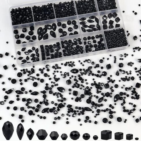 CHRORINE 2000PCS Crystals Glass Beads for Jewelry Making 13 Styles Crystals Beads Jewelry Making Supplies for Hand Made Crafts Necklace Bracelets Earring Making Kit (White) in Saudi Arabia