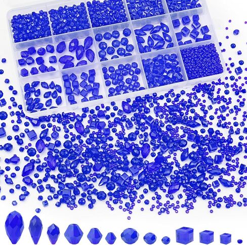 CHRORINE 2000PCS Crystals Glass Beads for Jewelry Making 13 Styles Crystals Beads Jewelry Making Supplies for Hand Made Crafts Necklace Bracelets Earring Making Kit (White) in Saudi Arabia