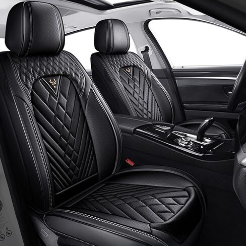 Car Seat Covers Full Set for Nissan Xterra 2000-2015, Anti-Slip Full Coverage Car Seat Covers, Waterproof Nappa Leather Car Seat Cover Sets(5 Seats/Gray Black) in Saudi Arabia