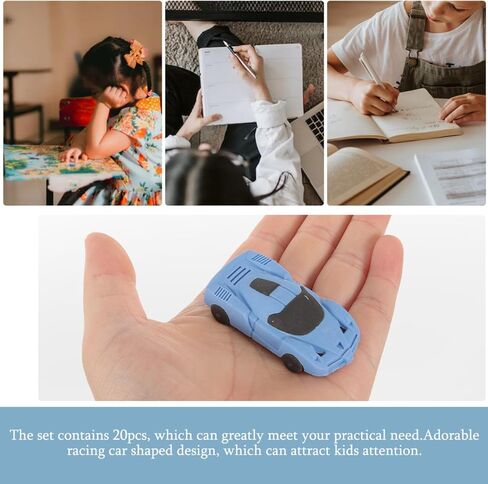 Mini Novelty Erasers 20pcs Cartoon Rubber Erasers Plastic Racing Car Shape Erasers for School Student Stationery Kid Festival Treat Bag Filler Cartoon Eraser in Saudi Arabia