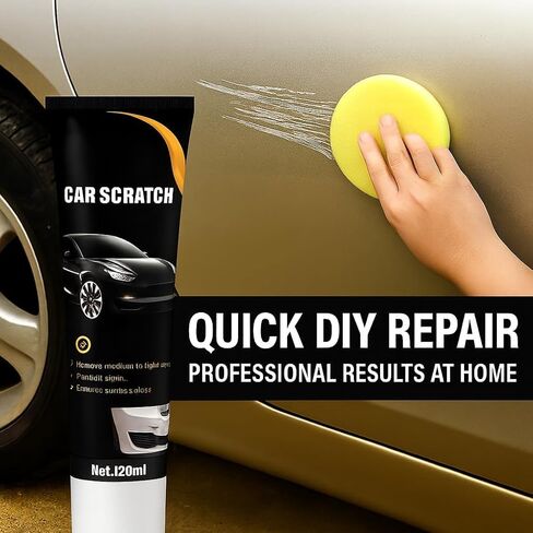 Car Scratch Removal Wax Kit - Polishing Cream with Towel & Sponge | Automotive Paint Scratch Remover & Swirl Repair | Restores Shine, Removes Marks, Protects Paint | Safe for All Car Colors in Kuwait