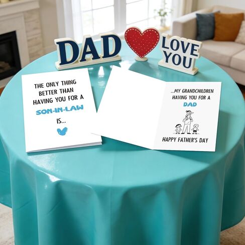 LYMEQING Heartfelt Double-Sided Father's Day Card for Son-in-Law from Parents in Law, Heartwarming Double-Sided Father's Day Card for Son in Law Dad in Saudi Arabia