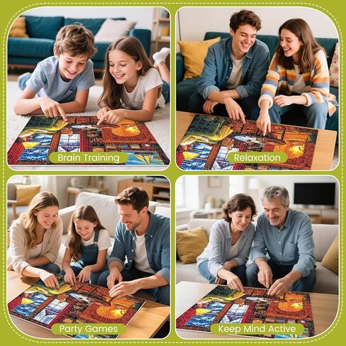 300 Piece Puzzles for Adult,Americana Cozy Interior Scene Puzzle for Adults Kids Seniors,Large Pieces Jigsaw Puzzle with Letters on Back,Interlock Perfectly No Dust,Challenging Family Games,20.5x15 in in Saudi Arabia
