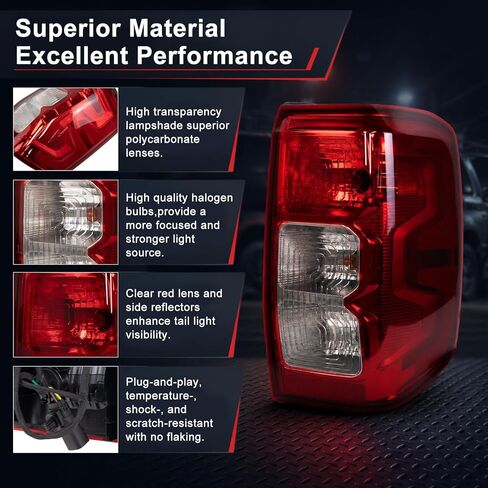 Right Passenger Side Halogen Type Outer Tail Light Lamp Compatible with Ford Ranger XL 2024 2025,Rear Tail Light Brake Lamp Assembly Replace N1WB-13402-FF,N1WB13402FF(R) in Kuwait