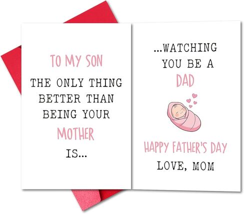 LYMEQING Heartfelt Double-Sided Father's Day Card for Son-in-Law from Parents in Law, Heartwarming Double-Sided Father's Day Card for Son in Law Dad in Saudi Arabia
