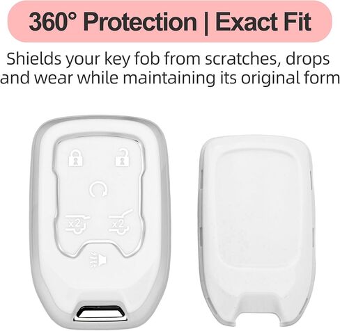 GripKeyShell Key Fob Cover with Keychain, Compatible with GMC & Chevy Silverado Tahoe Sierra 6‑Button Key Shell in Kuwait