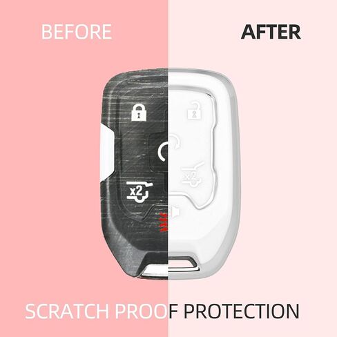 GripKeyShell Key Fob Cover with Keychain, Compatible with GMC & Chevy Silverado Tahoe Sierra 6‑Button Key Shell in Kuwait